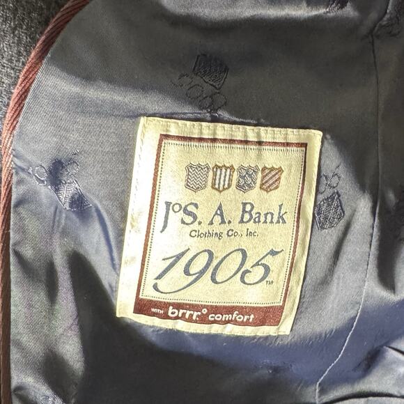 Jos A Bank 1905 Collection Men’s 40L Sport Coat Blazer Wool Navy Blue Plaid - Picture 5 of 8